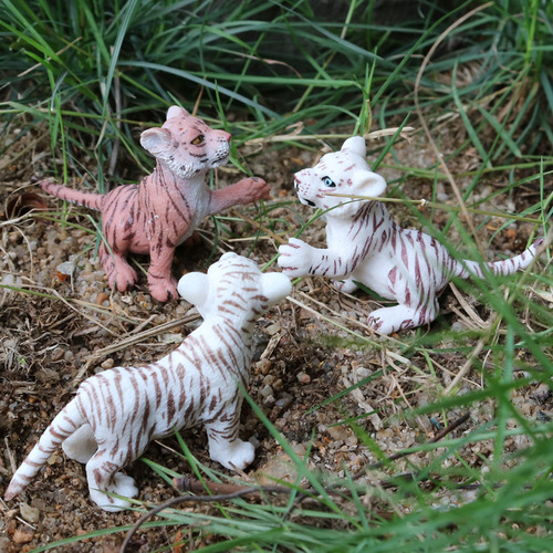 Cross-border simulated wild animal model solid static children's toy set Siberian tiger tiger model ornaments
