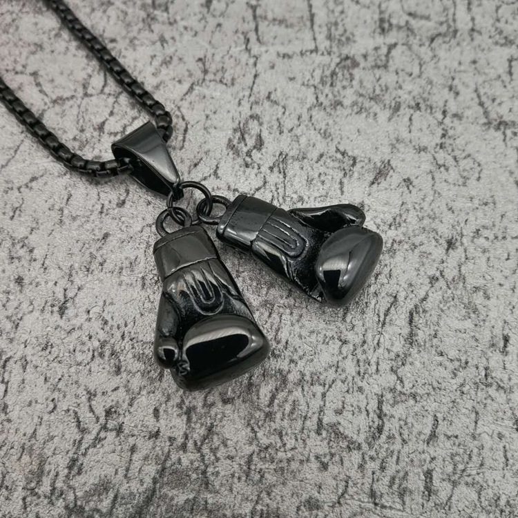 Casual Occasion Titanium Steel Material Hip-hop Boxing Gloves Titanium Steel Necklace 1 Piece
