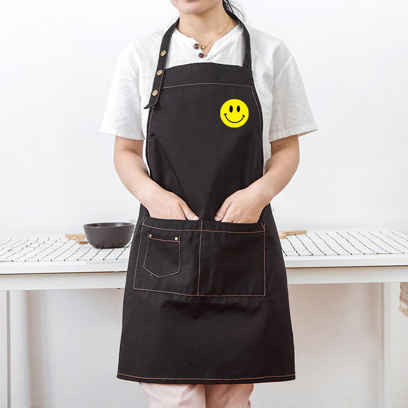 Delantal de trabajo de estilo coreano imprimible LOGO impresión servicio de cocina publicidad fruta café supermercado a prueba de aceite anti-fouling hombres y mujeres