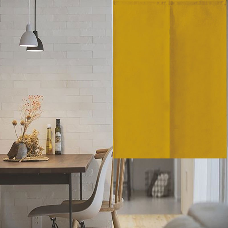 Japanese-style solid color cotton and linen partition curtain simple decorative wind water curtain hanging curtain fabric door curtain