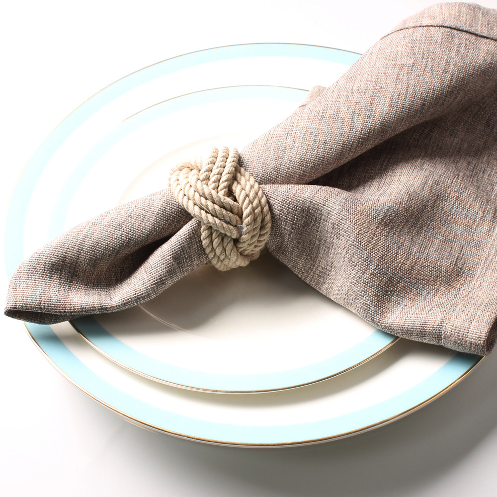 25g Weight Napkin ring Kitchen and drinking utensils 1 Set of 6 Quantity Indoor, Daily Occasion Hemp Rope Material Solid Color Pattern Casual Style Casual Solid Color Hemp Rope Napkin Ring 1 Set Of 6 3