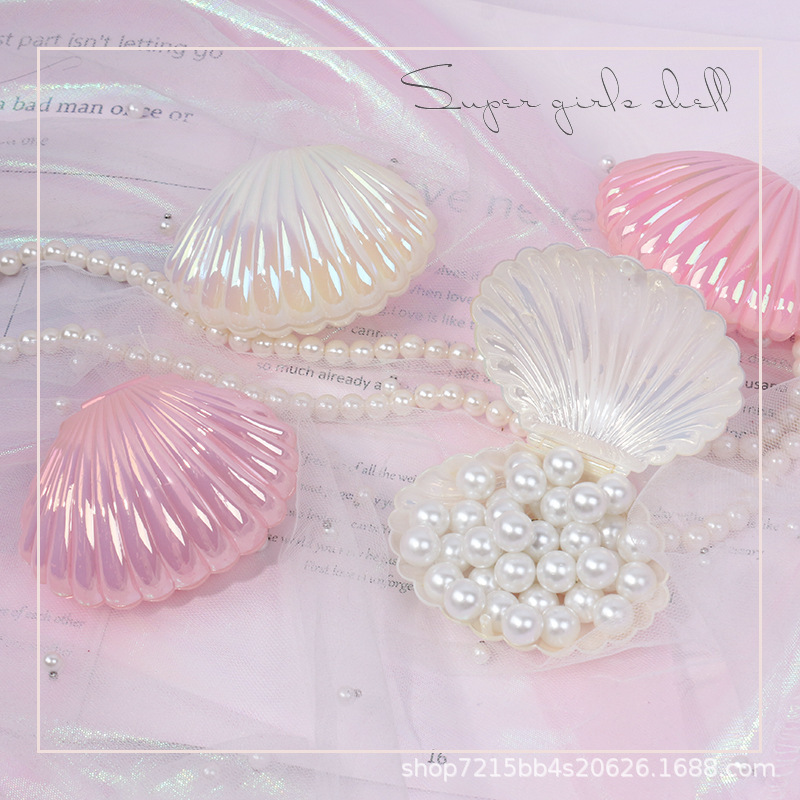 Girl's Heart Simulation Shell Ornaments Pearl Storage Cute Pink Desktop Ornaments Candy Box Storage Photo Props