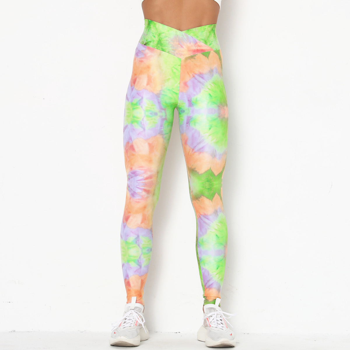 digital printing tie-dye fitness pants  NSLX22866