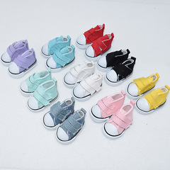 20CM Cotton Doll Shoes with Velcro, Canvas Sneakers, 6-Inch BJD Doll Footwear, Toy Doll Little Shoes