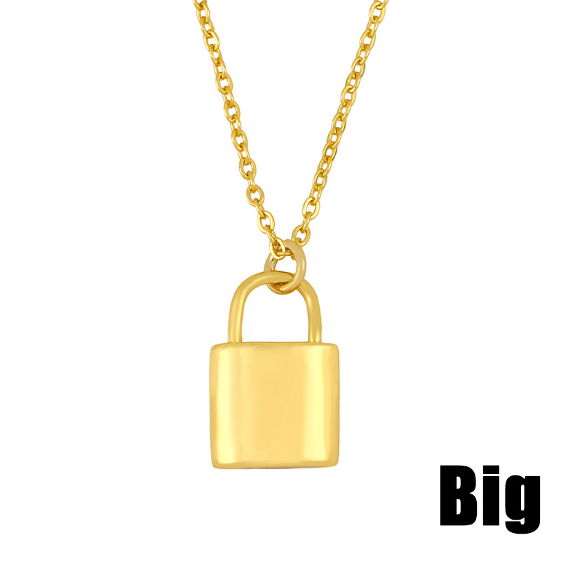 New Fashion Lock Pendant Jewelry Copper Clavicle Chain Necklace For Women display picture 4
