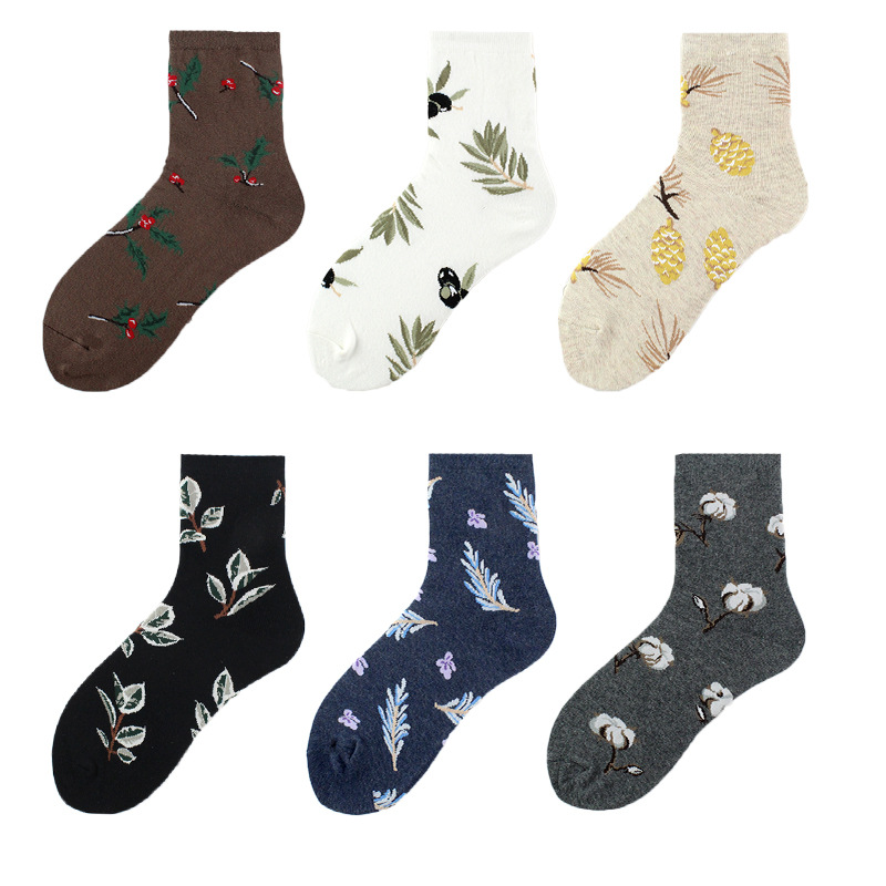 Women's Simple Style Classic Style Color Block Cotton Printing Crew Socks A Pair display picture 2