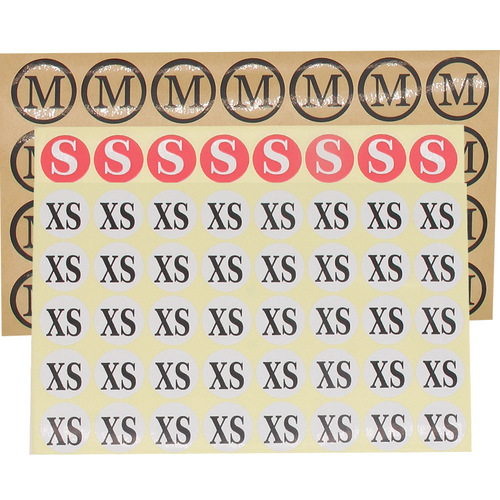 Size stickers, size label stickers, self-adhesive clothing size circle size stickers, large size size stickers