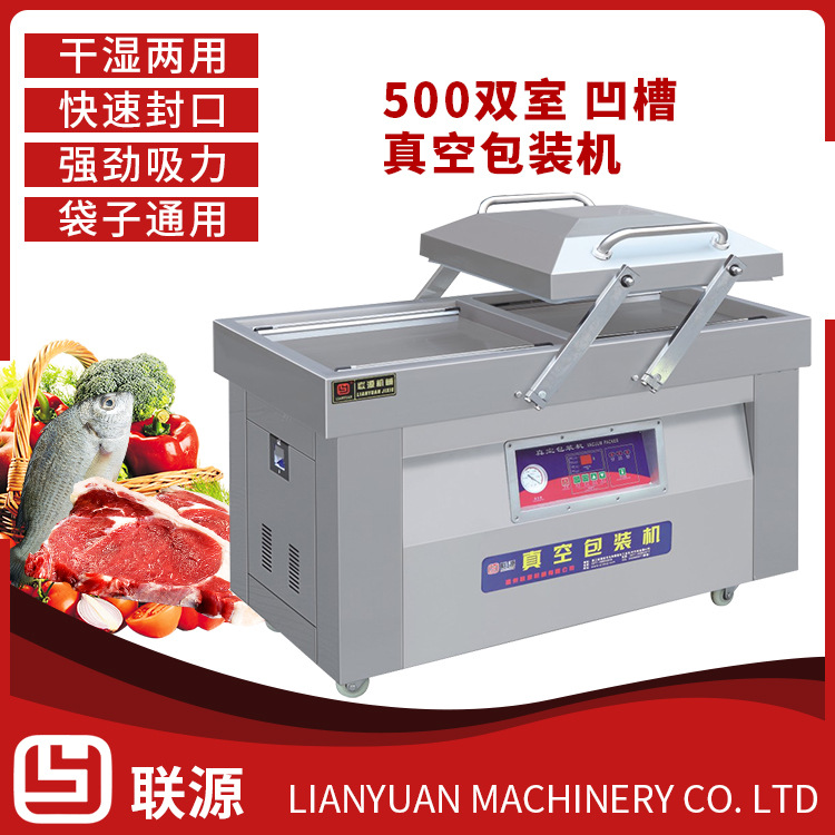 500型双室凹槽真空包装机 粮食砖块型真空包装机 五谷杂粮包装|ms