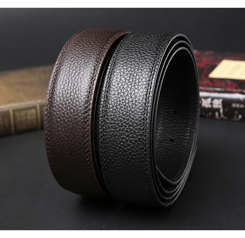 genuine leather Belt Top layer leather man Strap Automatic deduction belt No head Belt Take the lead Waist belt Pin buckle