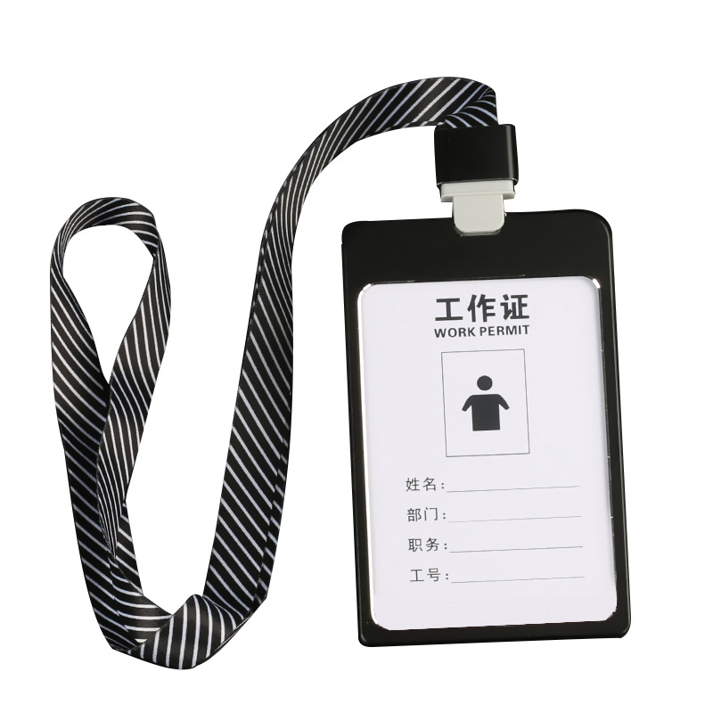 Tarjeta DE TRABAJO cordón aleación de aluminio empleado listado ID titular de la tarjeta insignia empleado metal listado insignia titular de la tarjeta