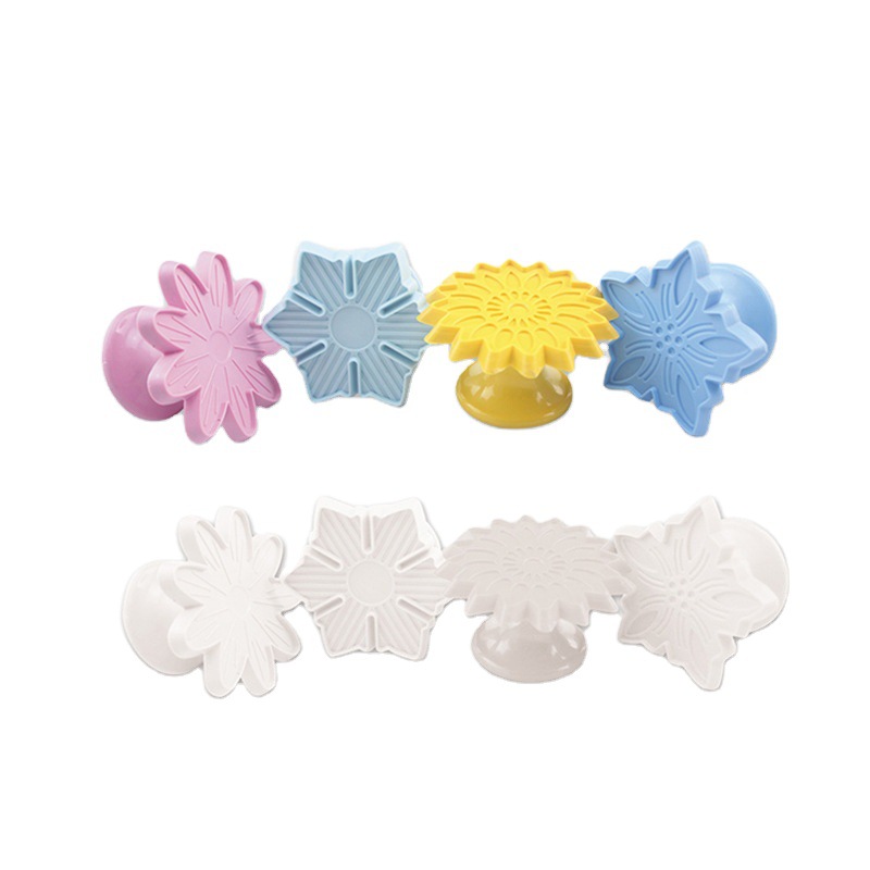 现货4pcs组合印花模翻糖模具DIY烘焙陶艺黏土工具蛋糕甜点新款