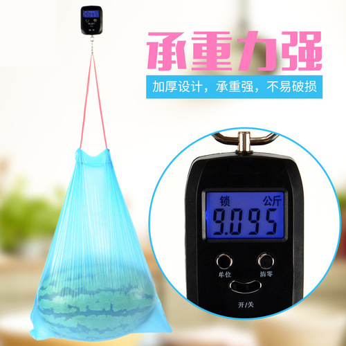 Portable garbage bag thickened black household automatic closing kitchen drawstring disposable single roll garbage bag manufacturer