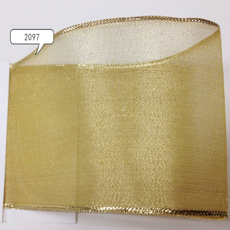 63MM跨境新品铁丝边圣诞织带 礼品礼盒鲜花圣诞树包装装饰丝带