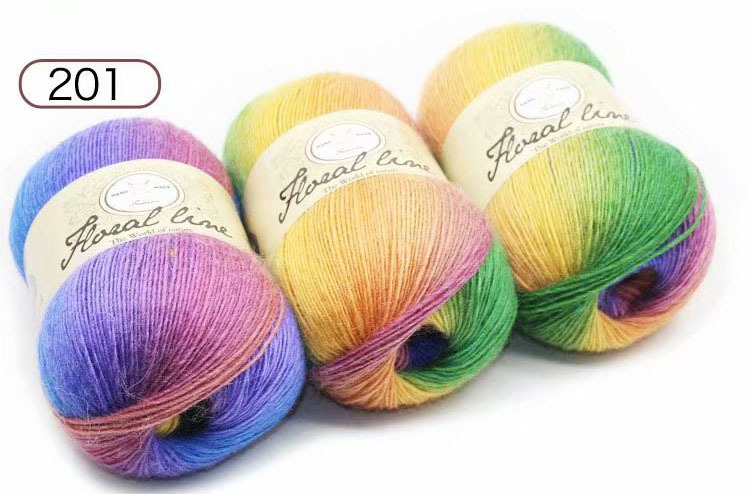 Una sola hebra sección teñida hilo degradado color lana tejida a mano bufanda sombrero lana Arco Iris lana al por mayor