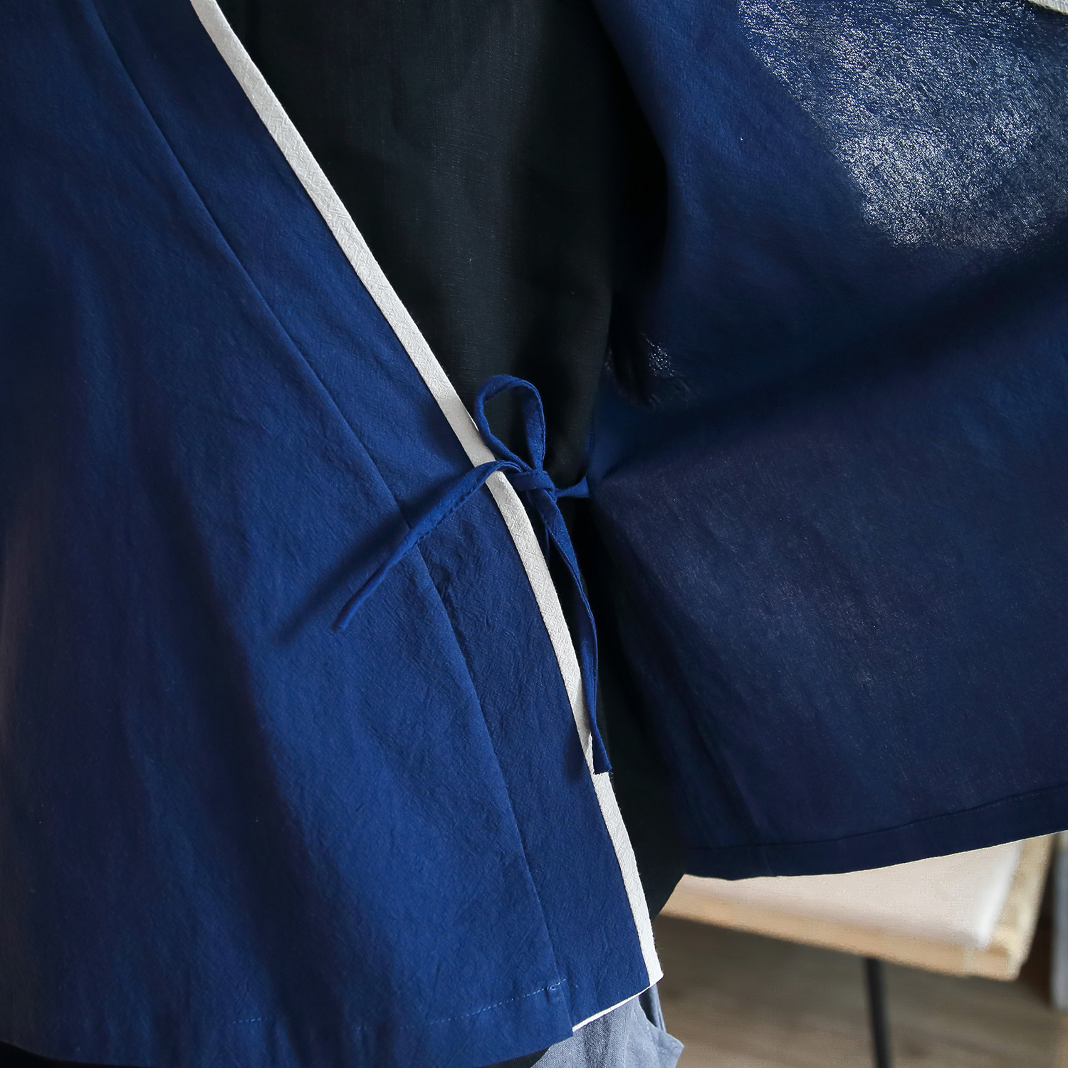 2020 primavera estilo chino nueva camisa de los hombres jóvenes de lino collar de soporte de manga larga color a juego placa hebilla encaje-arriba de manga larga hombres