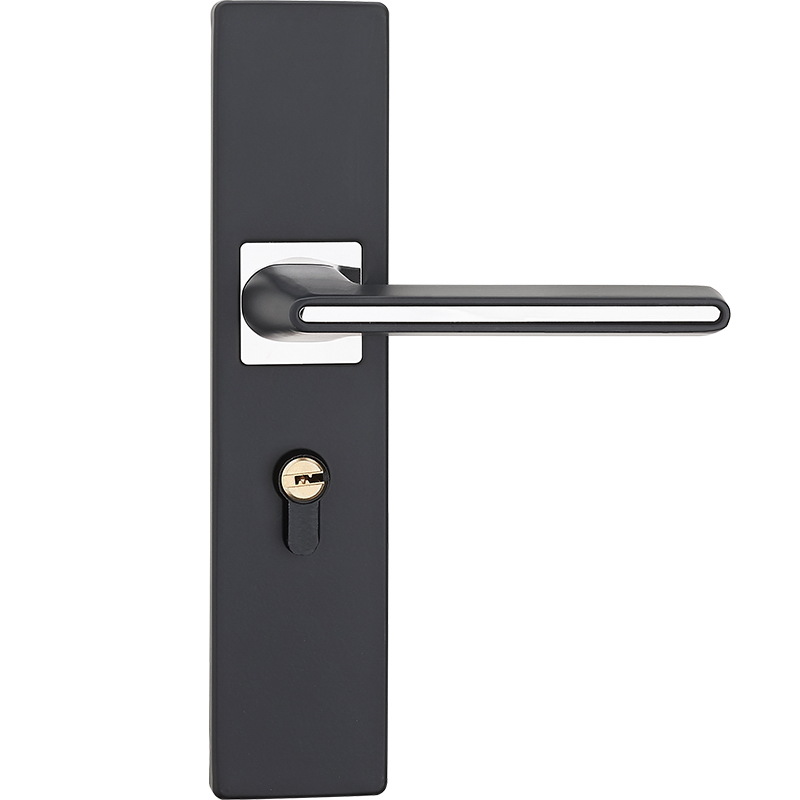 Hogar Universal negro puerta manija cerradura dormitorio puerta alquiler habitación interior puerta cerradura manija de la puerta cerradura
