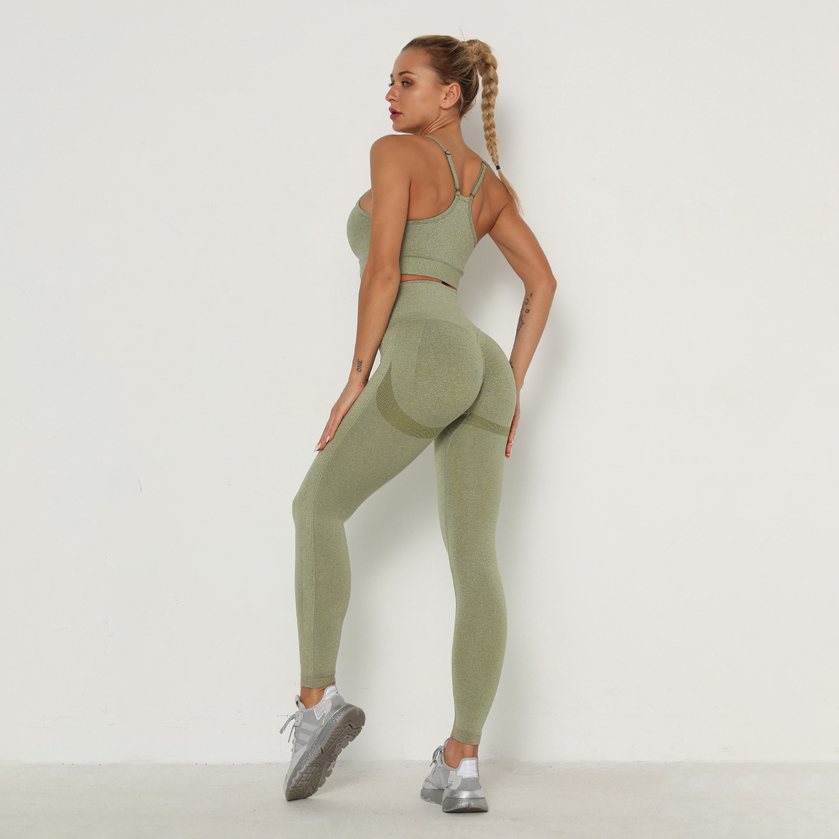 seamless knitted moisture wicking yoga pants NSLX8993