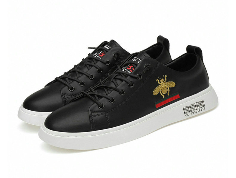 Giày sneaker nam da bò cổ thấp đế bệt, giày thể thao thoáng khí tăng chiều cao — S920 màu trắng, S920 đen chi tiết 33