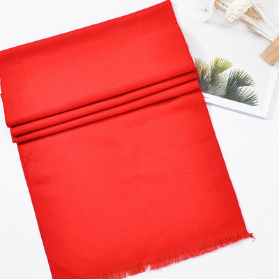 紅圍巾2020冬季新款中國紅圍巾定制印logo紅色圍巾年會周年慶活動