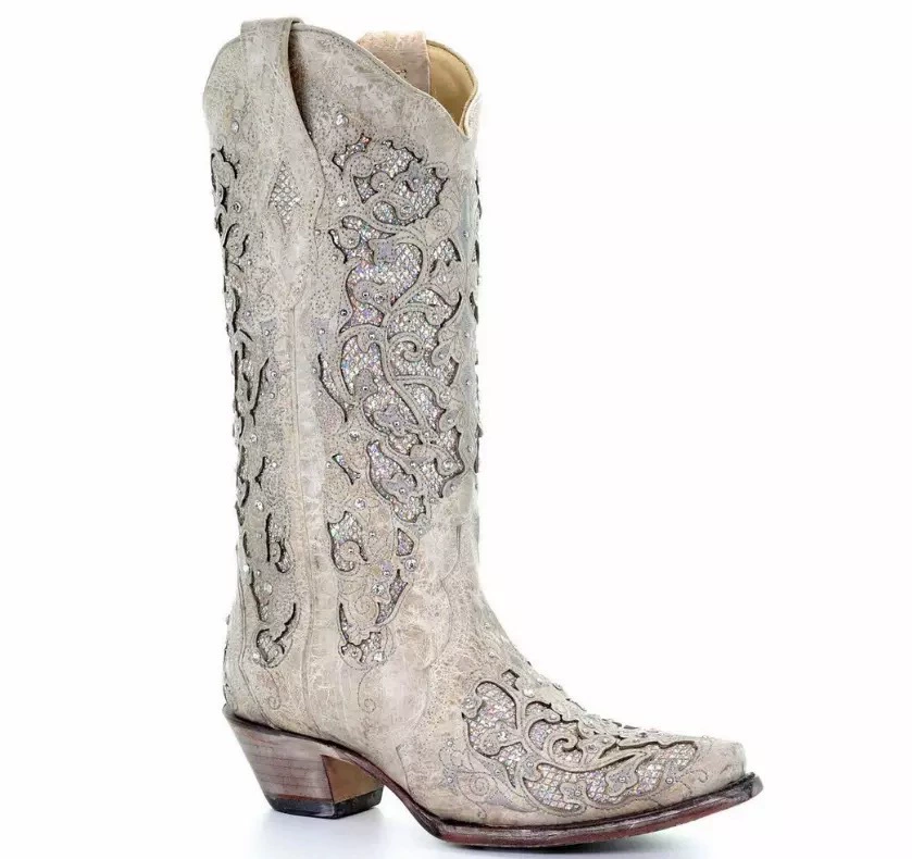 2021 Внешняя торговля Новые европейские и американские кожаные сапоги с вышивкой и полыми стразами со стразами на боковой молнии 40-43 Большие размеры женские туфли на длинном массивном каблуке