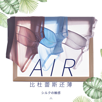 雷帝高高  内裤男  冰丝内裤 双层裆部  男无痕平角裤