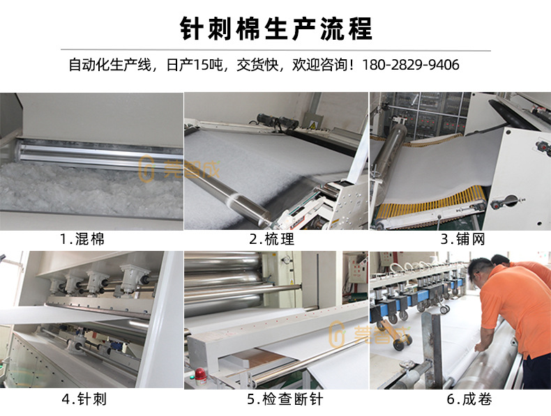 针刺棉生产流程