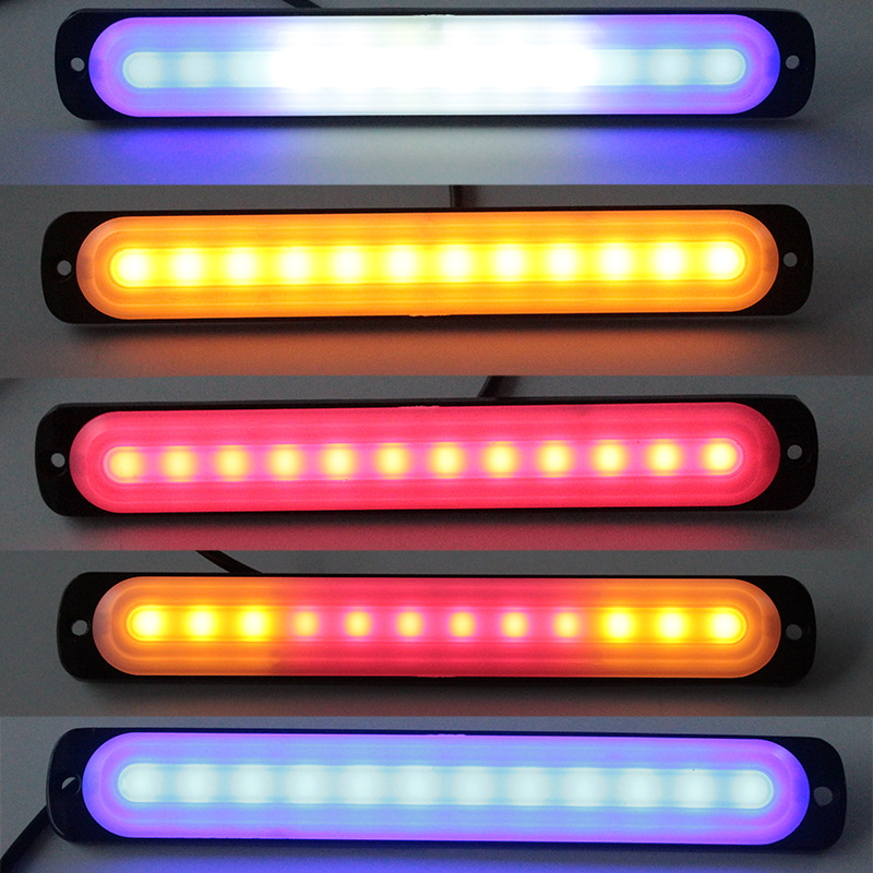 12V24V 12LED continua intermitente camión lado luz de advertencia barra de luz camión Universal