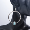 Retro turquoise universal earrings, European style, wholesale
