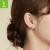 Fashionable earrings, silver 925 sample, European style, simple and elegant design