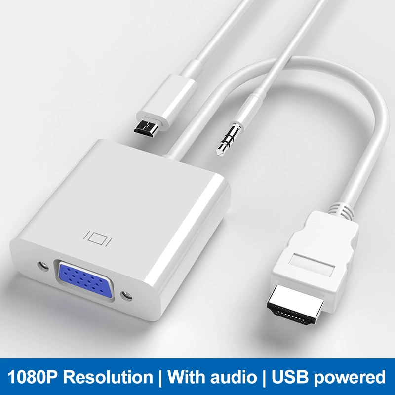 Граничный HDMI к VGA кабель с аудио питание 1080p ротатор ноутбук компьютер дисплей высокого разрешения соединение
