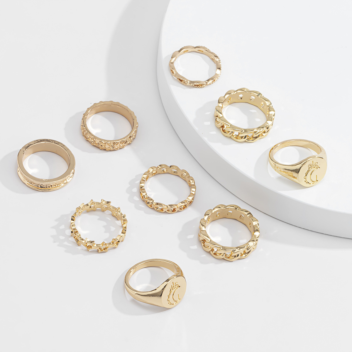 Fashion Moon Alloy Ring Set display picture 7