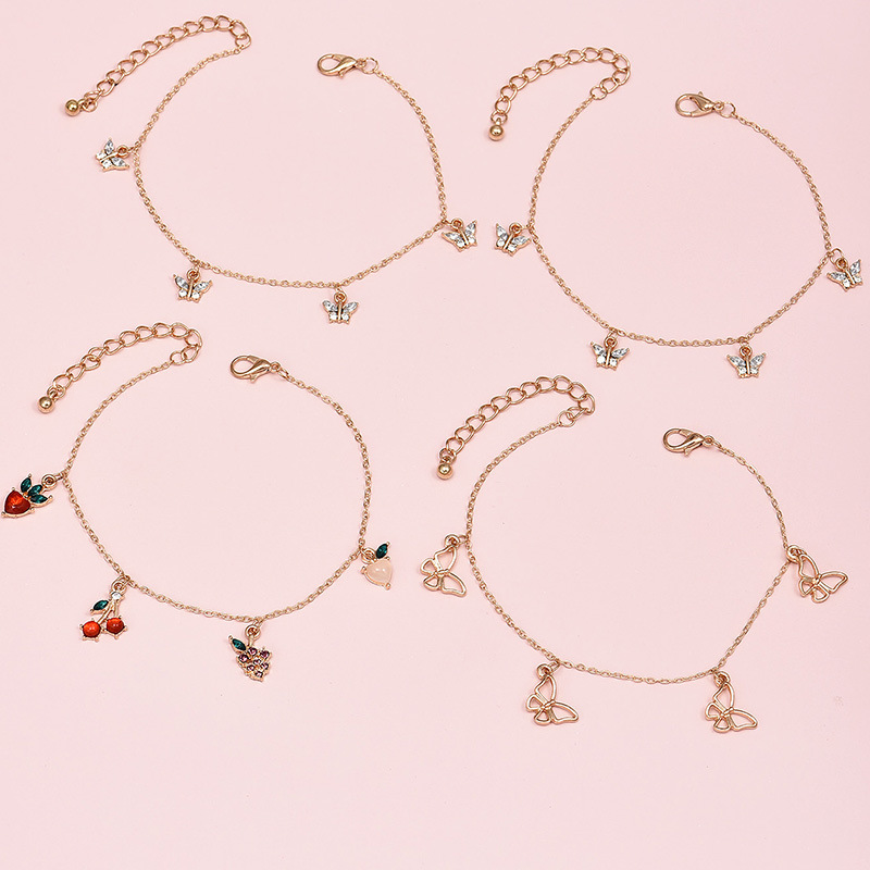 Fashion Summer New Cherry Fruit Element Alloy Anklet display picture 2