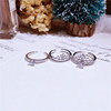 Ring, set, silver 925 sample, simple and elegant design