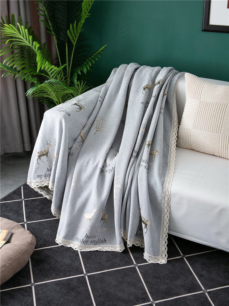 Thickened Chenille Full-cover With Deer Pattern, Non-slip, Elastic, Multi-functional, Suitable For All Seasons, Sofa_voghion.com