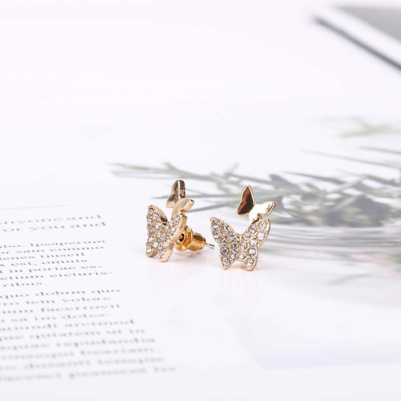 Qingdao Schmuck Großhandel Neue Beliebte Schmetterlings Ohrringe Earings Einfaches Temperament S925 Silberne Nadel Ohrringe display picture 7