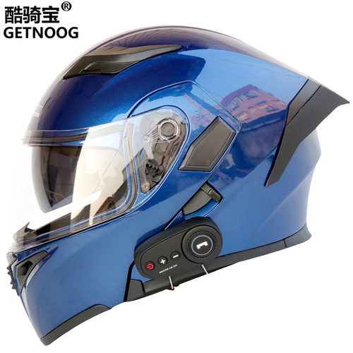 Coolqibao Electric Motorcycle Bluetooth Helmet Reversible Helmet Motorcycle Helmet with FM Long Battery Life and Tail Wing