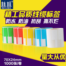 厂家定制不干胶合成纸 网线标签 线标70*24 五色网络标签 标签纸