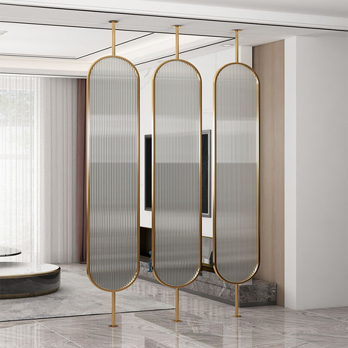 Rotatable tempered glass screen Nordic light luxury partition simple living room porch blocking wall bedroom decoration household