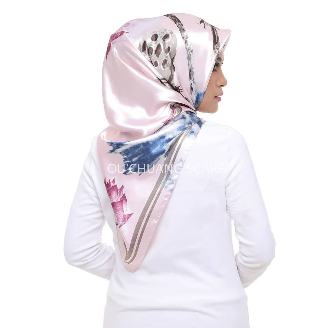 Шелковый шарф, LAZADA, 90×90 см, тонкая вязь, из Малайзии