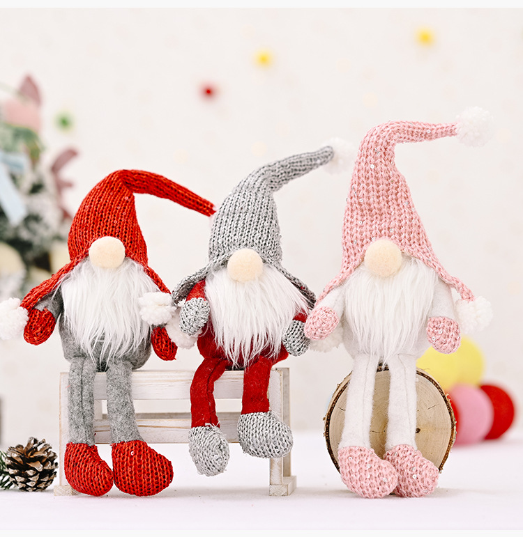 Christmas Supplies Red-haired Forest Old Man Hanging Legs Ornaments display picture 9
