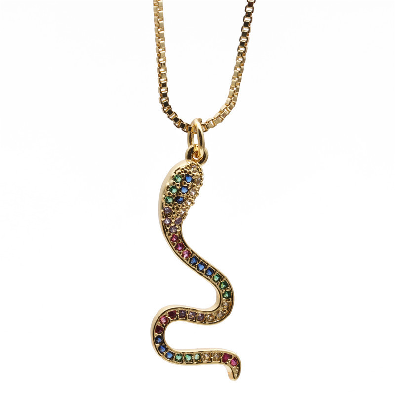 Fashion Jewelry Micro-set Zircon Serpentine Pendant Ladies Copper Necklace Wholesale Nihaojewelry display picture 9