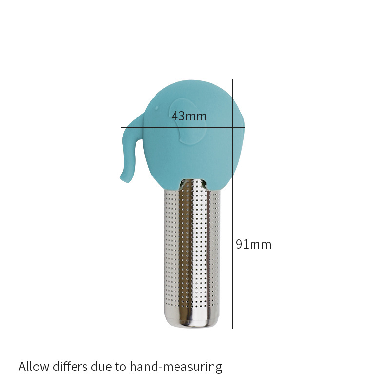 Transfronteriza de la venta caliente creativo colador de silicona elefante té bandeja de té hogar colgando Oficina portátil colador de té