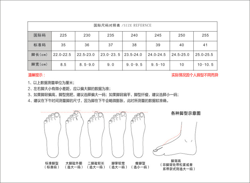 尺码表