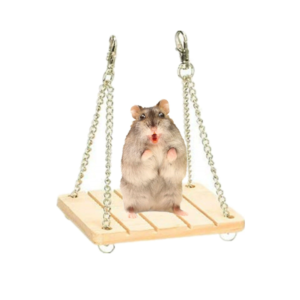 Маленький домашний питомец, гамак для хомяка, игрушка для хомяка, подвесная цепочка, качели, можно повесить, деревянные принадлежности для прорезывания зубов
