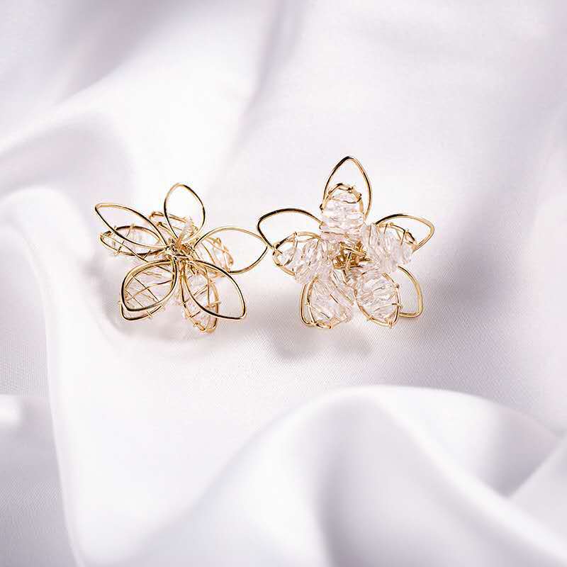 Bijoux En Gros 1 Paire Dame Fleur Cristal Artificiel Boucles D'oreilles display picture 5