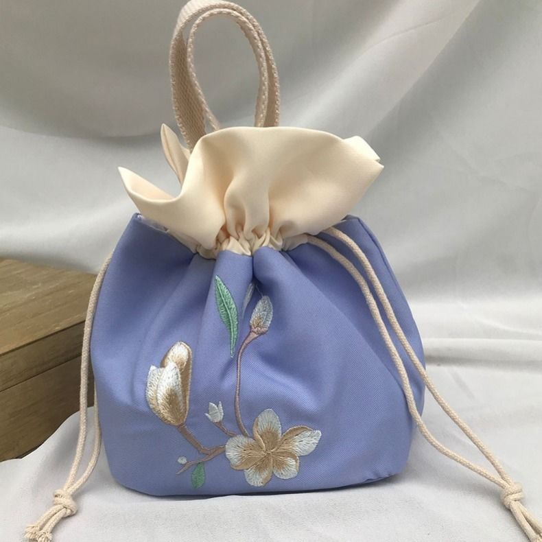 新款汉服包中国风仙女手提荷包超仙刺绣收纳包棉麻抽绳绣花帆布包