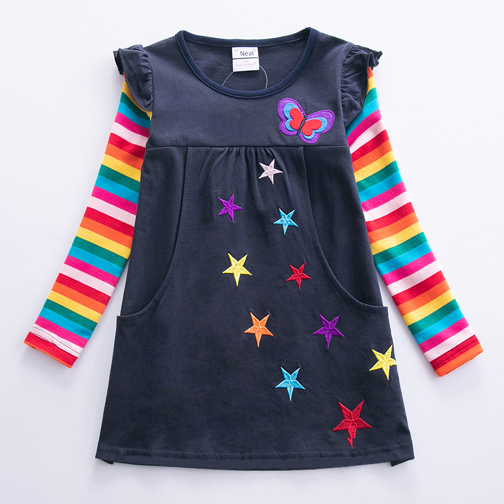 Mode Star Bande Patchwork Coton Filles Robes display picture 4