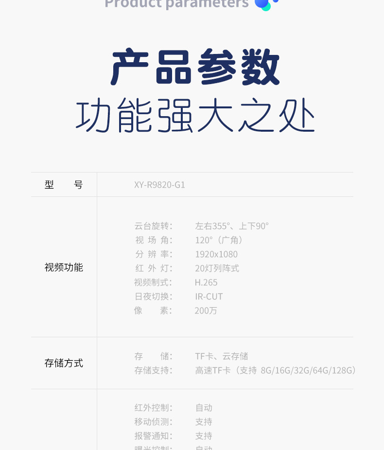 20灯球机室外防水监控器远程无线wifi网络全景高清夜视全彩