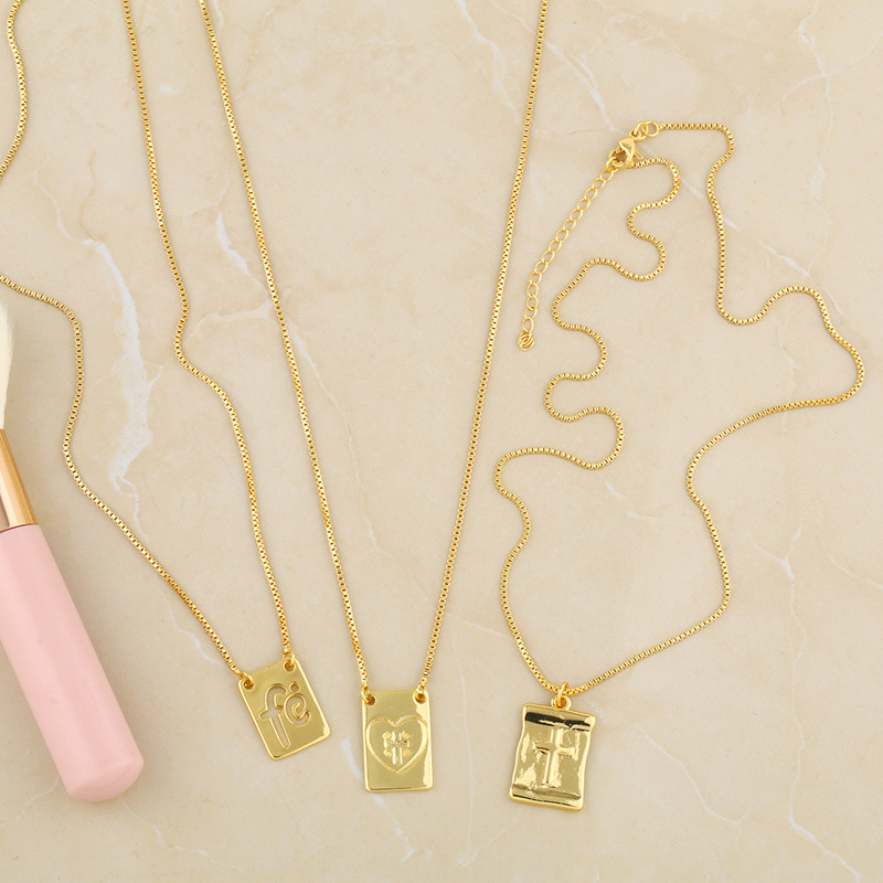 hip hop square pendant necklace