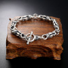 Men's retro silver bracelet, jewelry, silver 925 sample, Korean style, simple and elegant design, punk style